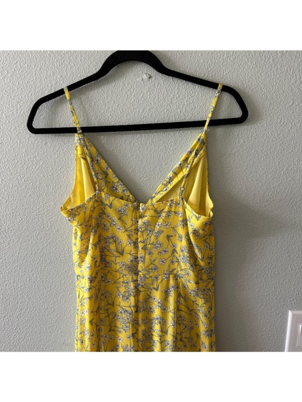 Banana Republic Bright Yellow Maxi Floral Sun Dress Women's 6 Tall Long - Picture 8 of 8